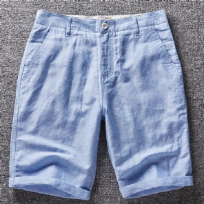 Heren Zomerse Linnen Stijl Shorts