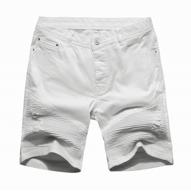 Italiaans Design Witte Elastische Short Korte Broeken Heren