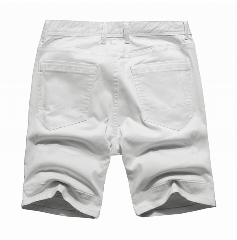 Italiaans Design Witte Elastische Short Korte Broeken Heren