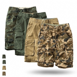 Korte Broeken Cargoshorts Met Militaire Camouflage Voor Heren