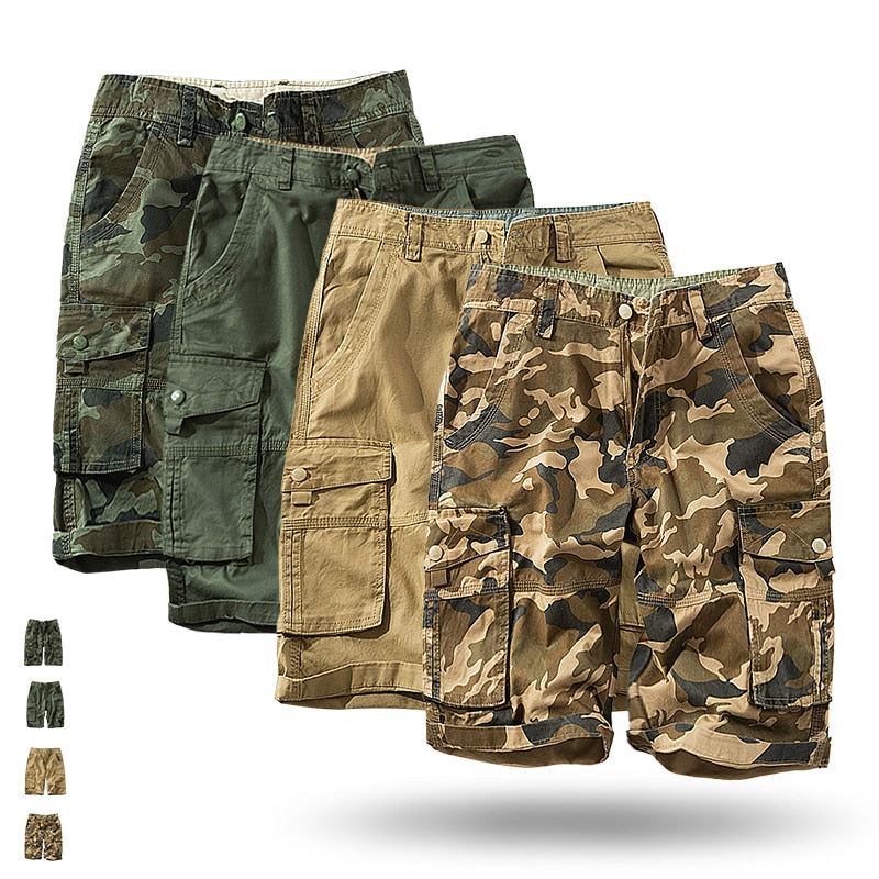 Korte Broeken Cargoshorts Met Militaire Camouflage Voor Heren