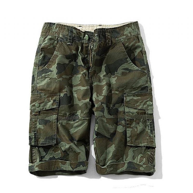 Korte Broeken Cargoshorts Met Militaire Camouflage Voor Heren