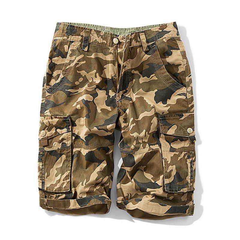 Korte Broeken Cargoshorts Met Militaire Camouflage Voor Heren