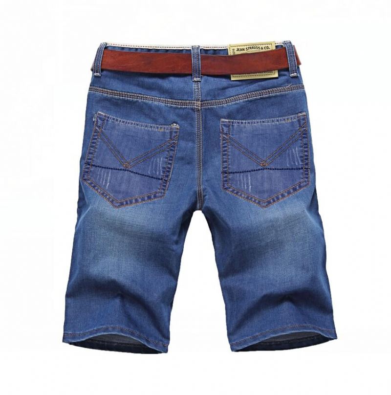 Korte Broeken Effen Denim Short Voor Heren