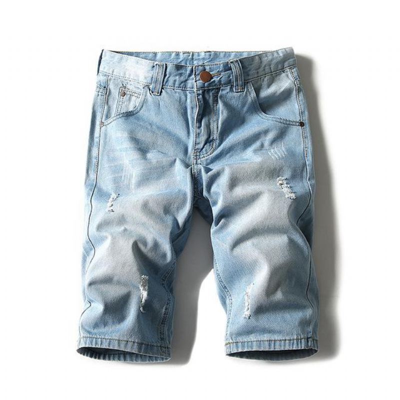 Korte Broeken Lichte Jeansshorts Voor Heren