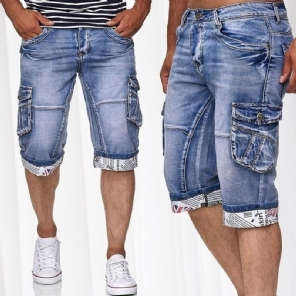 Skinny Denim Jeansshort Korte Broeken Heren