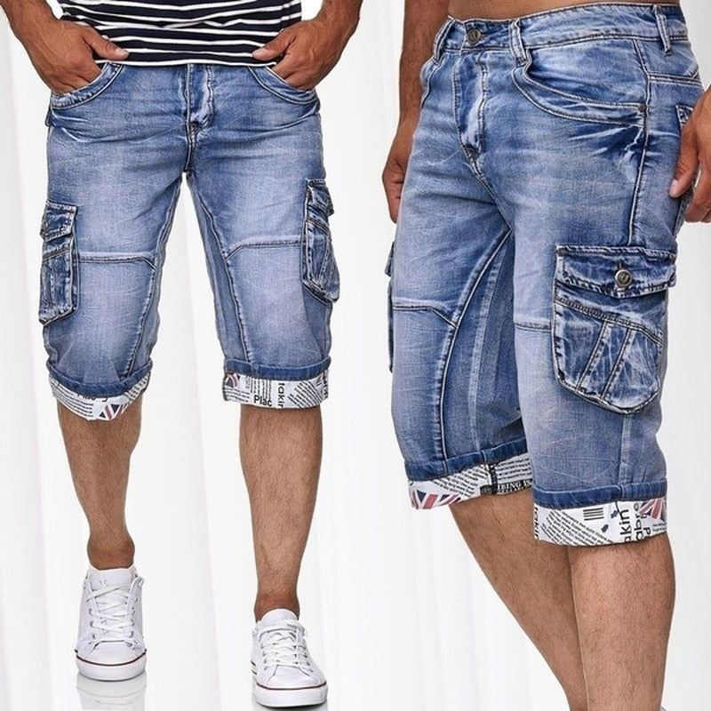 Skinny Denim Jeansshort Korte Broeken Heren