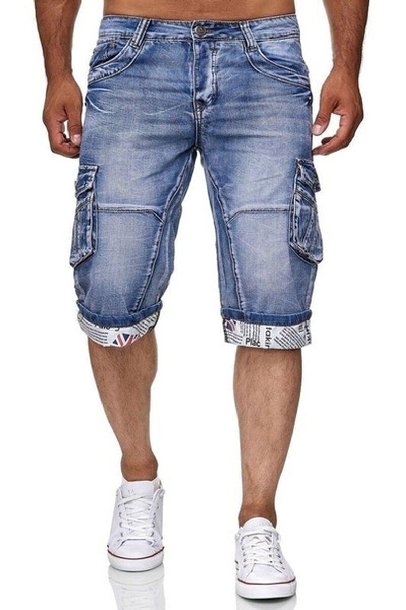 Skinny Denim Jeansshort Korte Broeken Heren