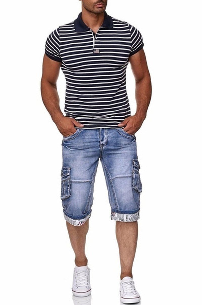 Skinny Denim Jeansshort Korte Broeken Heren