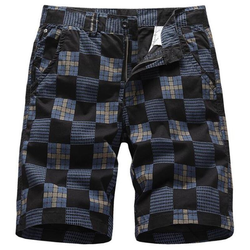 Zomer Bermuda Rechte Plaid Rits Short Korte Broeken Heren