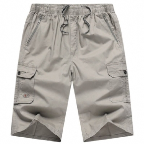 Zomer Knielange Leger Cargo Shorts Heren