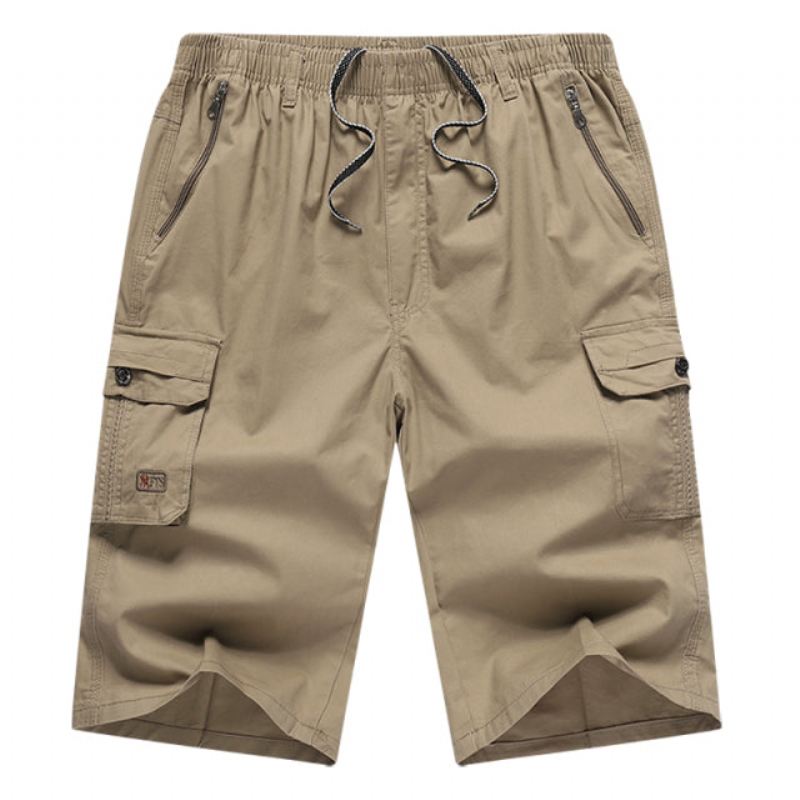 Zomer Knielange Leger Cargo Shorts Heren