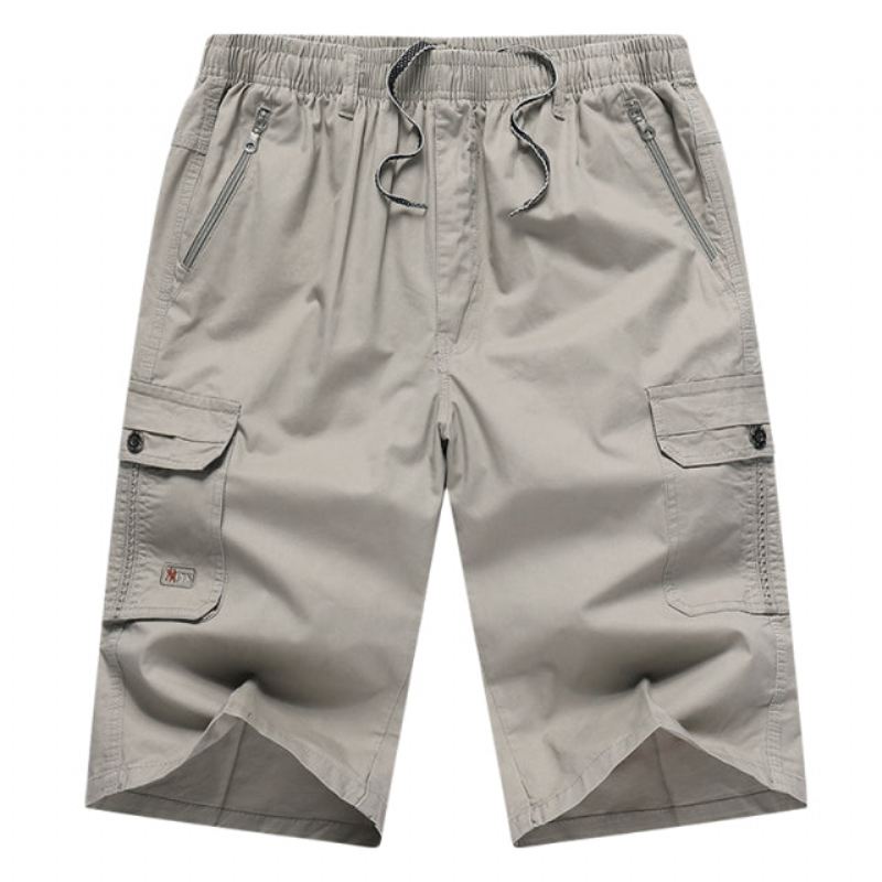 Zomer Knielange Leger Cargo Shorts Heren