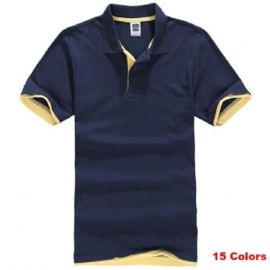 Heren Poloshirts Designer Effen Katoenen Poloshirt 15 Kleuren