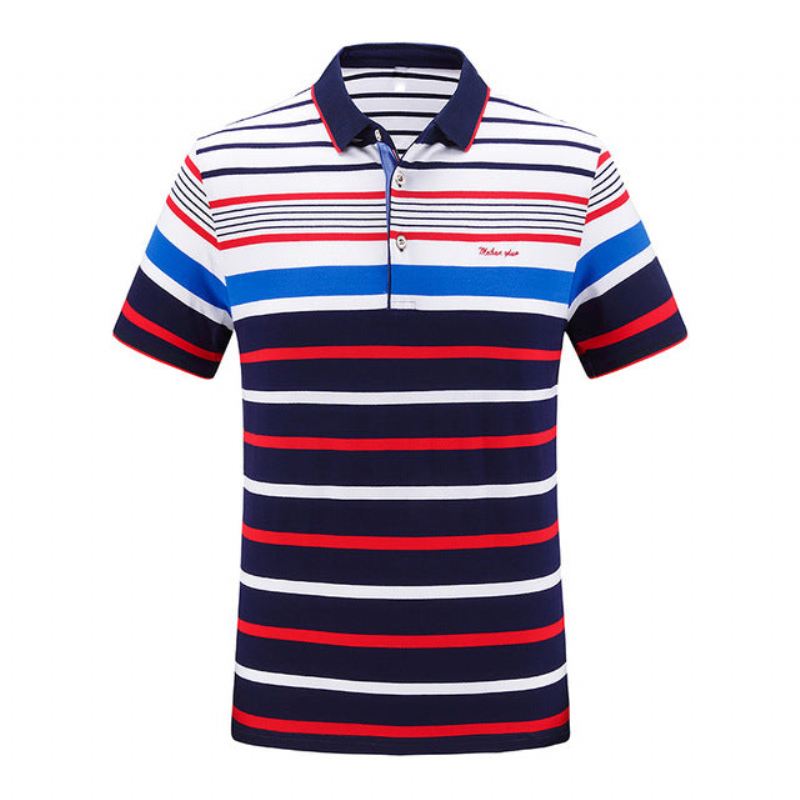 Heren Poloshirts Gek Zomers Gestreept Poloshirt