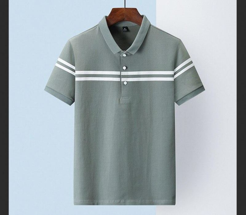 Heren Poloshirts Half Gestreept Poloshirt Met Patchwork