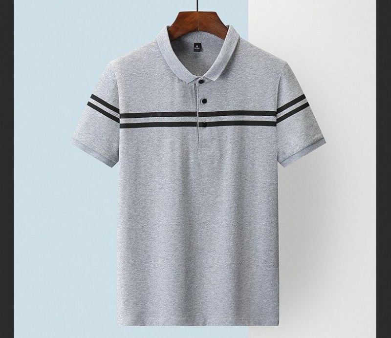 Heren Poloshirts Half Gestreept Poloshirt Met Patchwork