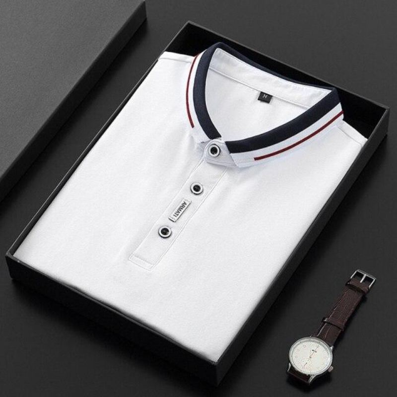 Heren Poloshirts Katoenen Mode-poloshirt Met Korte Mouwen