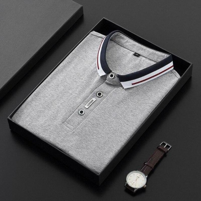 Heren Poloshirts Katoenen Mode-poloshirt Met Korte Mouwen