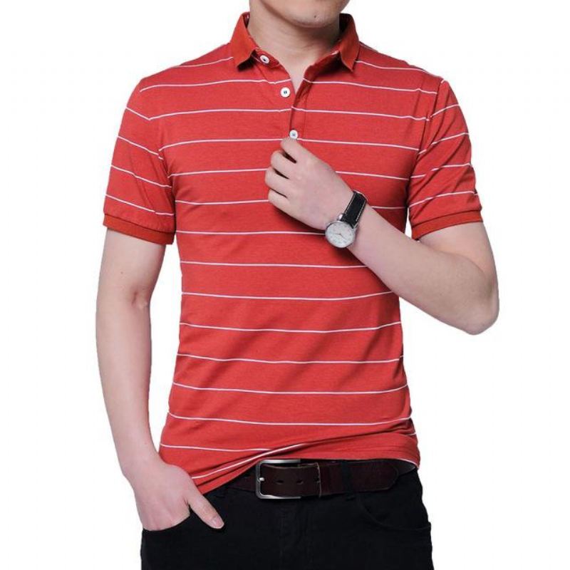 Heren Poloshirts Merk Zomer Gestript Poloshirt