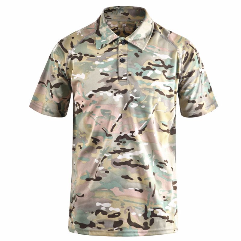 Heren Poloshirts Typhon Multicam Sneldrogend Tactisch Camouflagepoloshirt