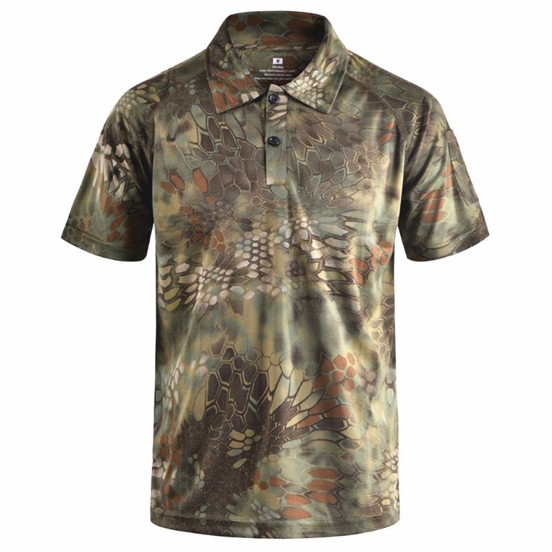 Heren Poloshirts Typhon Multicam Sneldrogend Tactisch Camouflagepoloshirt