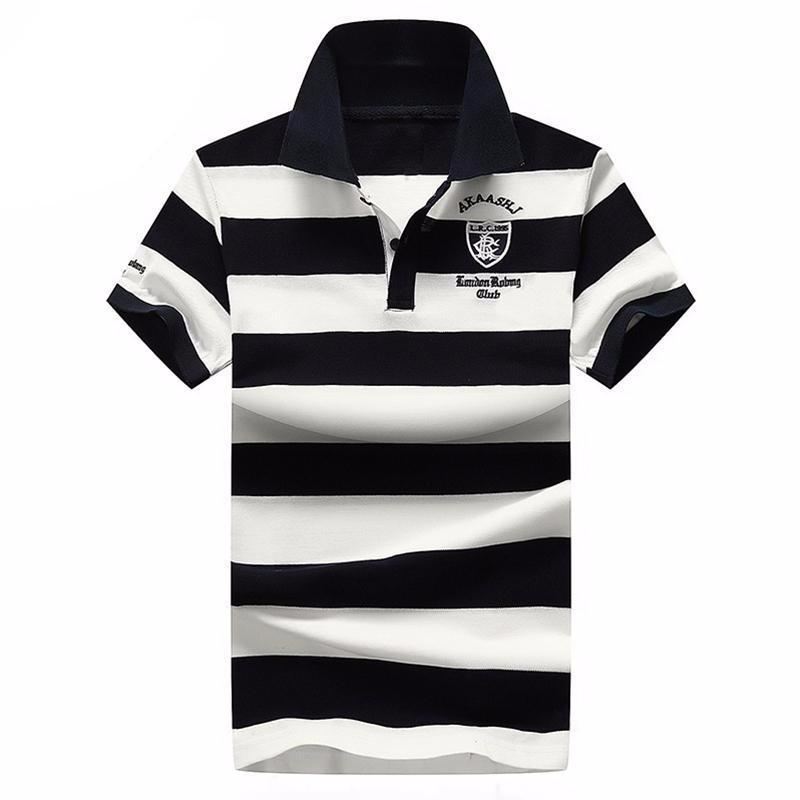 Heren Poloshirts Zomer Ademend Gestreepte Polo