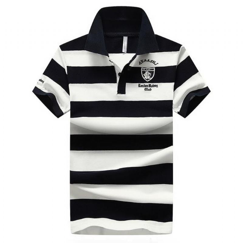 Heren Poloshirts Zomer Ademend Gestreepte Polo