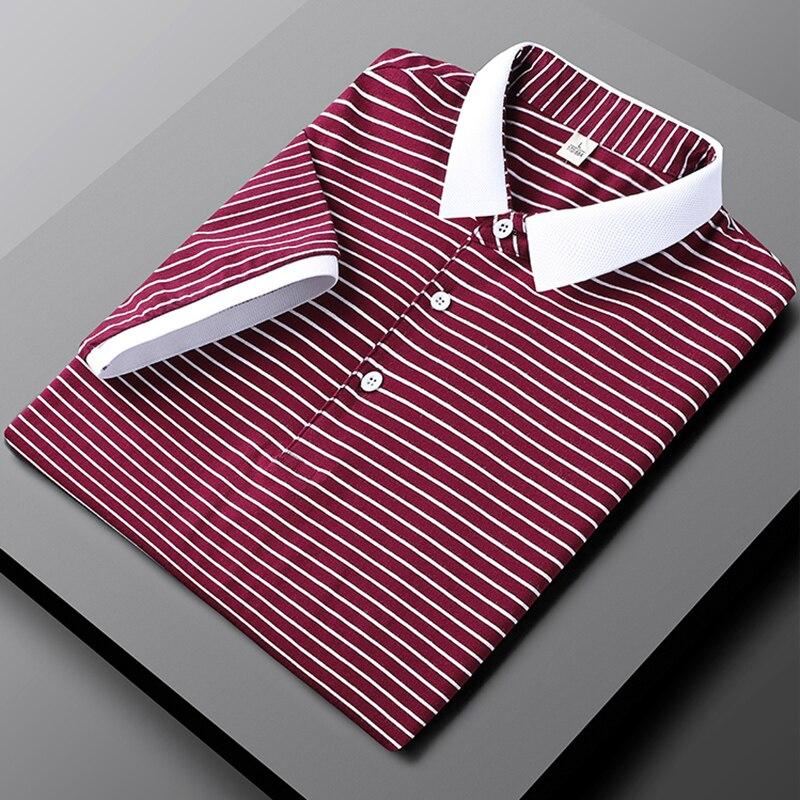 Poloshirts Heren Gestreepte Zomer Slim Fit Polo