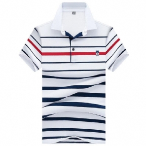 Poloshirts Heren Katoenen Poloshirt Met Korte Mouwen In Britse Stijl