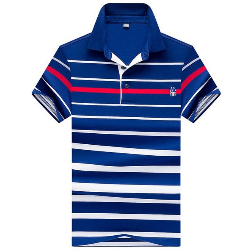 Poloshirts Heren Katoenen Poloshirt Met Korte Mouwen In Britse Stijl