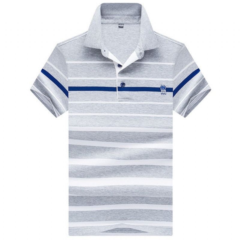 Poloshirts Heren Katoenen Poloshirt Met Korte Mouwen In Britse Stijl