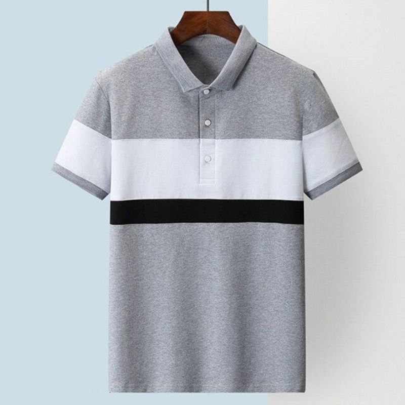 Poloshirts Heren Patchwork O-hals Zomerpolo